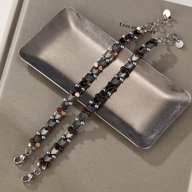 Utilitarian Series Retro Beads Stainless Steel Men's Beaded Bracelets h5 Picture3