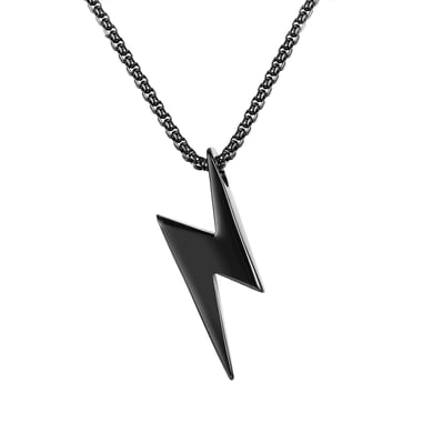 1 Piece Subtle Lightning Stainless Steel Gold Color Men's Pendant Necklaces h5 Picture6