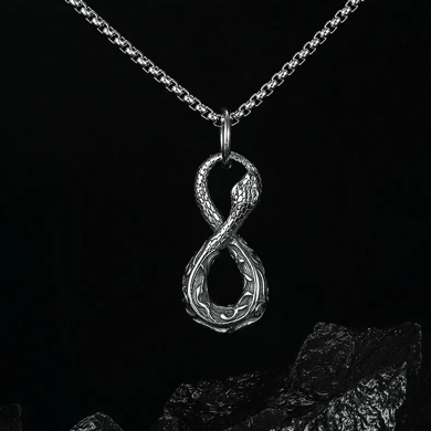 1 Piece Vintage Snake Stainless Steel Men's Necklaces h5 Picture4