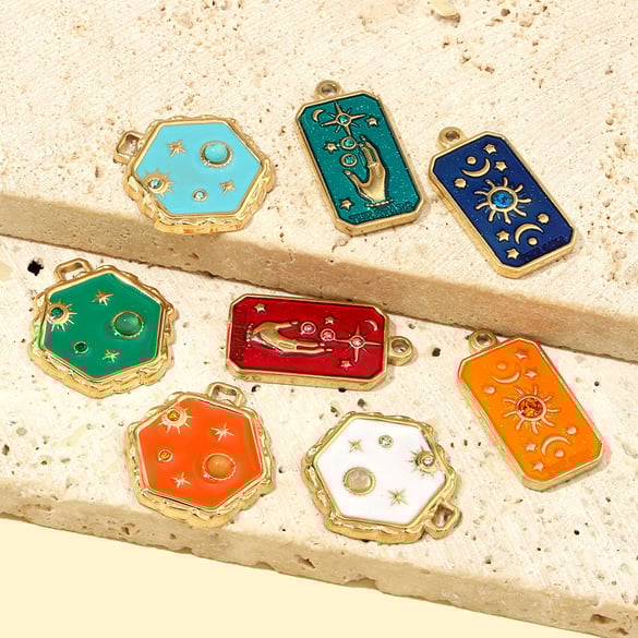 1 Piece Polychrome Series Sun Stainless Steel Gold Color Women's Pendants