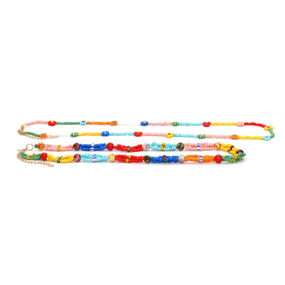 1 Piece Colorful Beads Flower Stacking Necklace Picture4