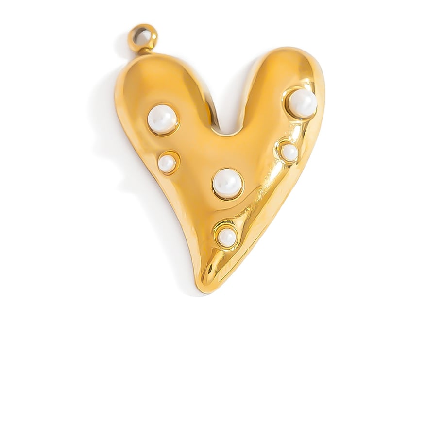 Oil-spot Glazing Flower Stainless Steel Gold Color Women's Pendants Picture5