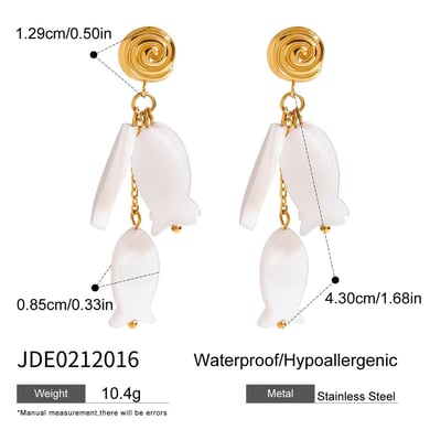 Vacation Fish Shape Stainless Steel Drop Earrings h5 