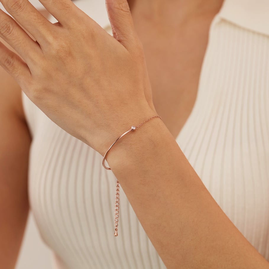 1 Stück Simple Series Tägliche geometrische Edelstahl-Kettenarmbänder für Damen Bild4