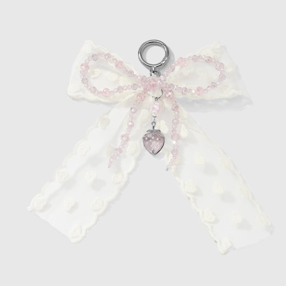 Taschenanhänger mit Spitzenschleife und Knoten 