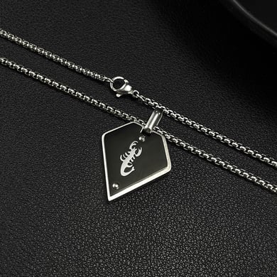 1 Piece Scorpion Pattern Stainless Steel Men's Pendant Necklaces h5 Picture4