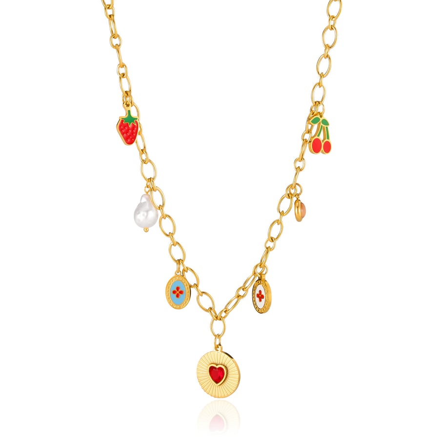 1 Stück Romantische Serie Tägliche geometrische Edelstahl Gold Farbe Damen Anhänger Halsketten Bild6