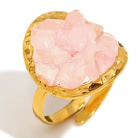 Pink Gravel Adhesion Offener Ring-Gold 