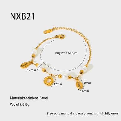 Stylish Versatile Ocean Series Gold - colored Stainless Steel Women's Bracelets h5 