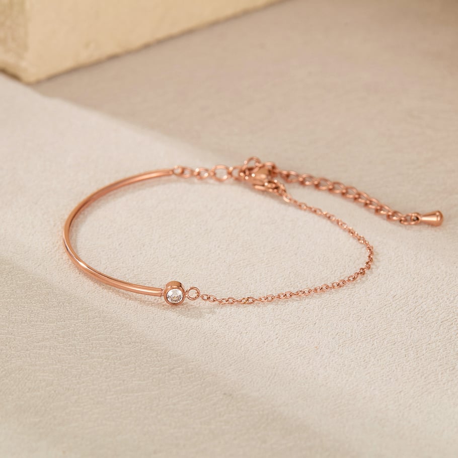 1 Stück Simple Series Tägliche geometrische Edelstahl-Kettenarmbänder für Damen Bild3