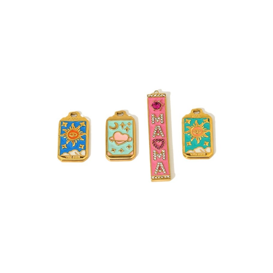 1 Piece DIY Jewelry Colorful Drip Oil Stainless Steel Accessories Pendant Picture2