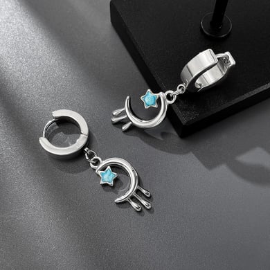 Pendientes colgantes de acero inoxidable con estrella sofisticada para mujer h5 Imagen5