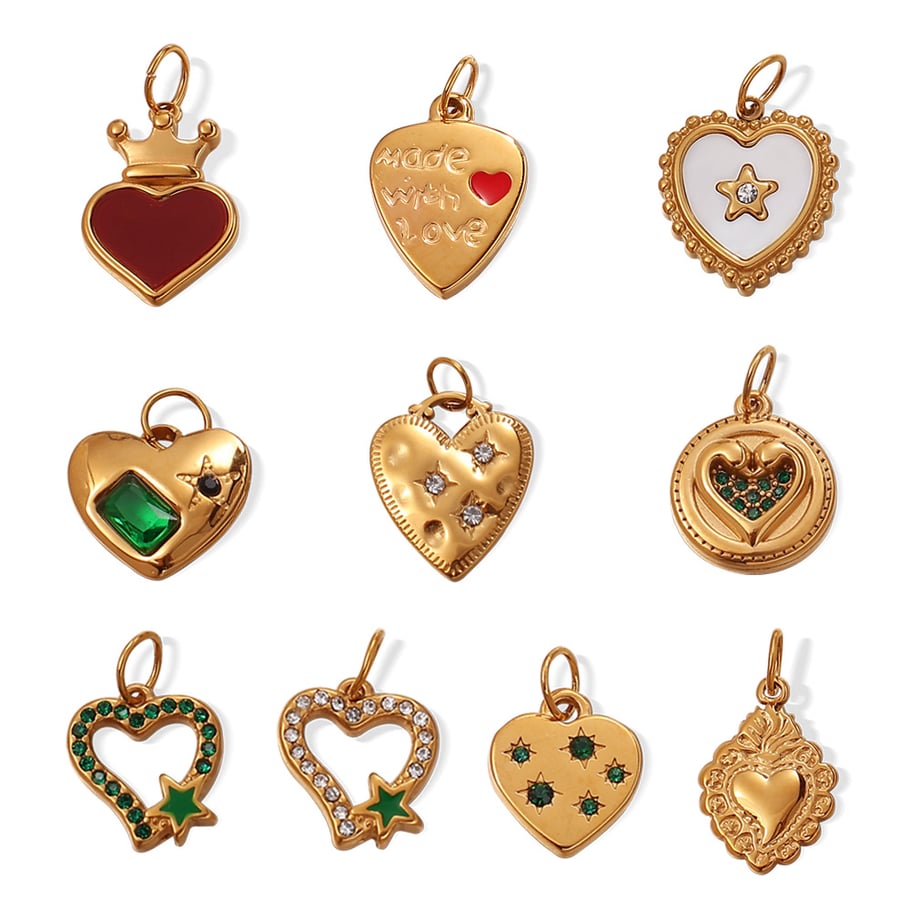 Daily Heart Stainless Steel Gold Color Pendants Picture5