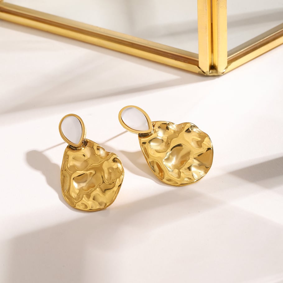 1 Pair Retro Stainless Steel Gold Color Women's Drop Earrings Picture3