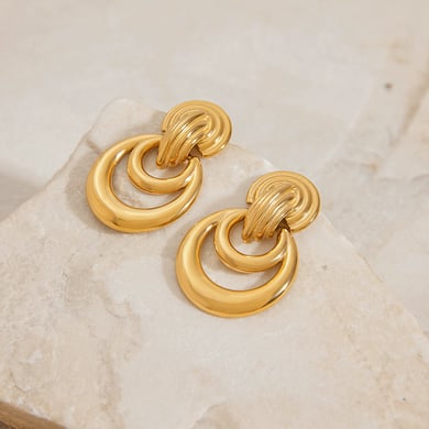 Ins Style Twist Stainless Steel Gold Color Stud Earrings h5 Picture6