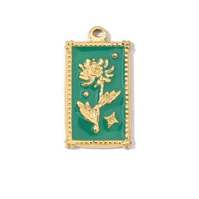 Elegant Flowers Stainless Steel Gold Color Pendants h5 Picture4