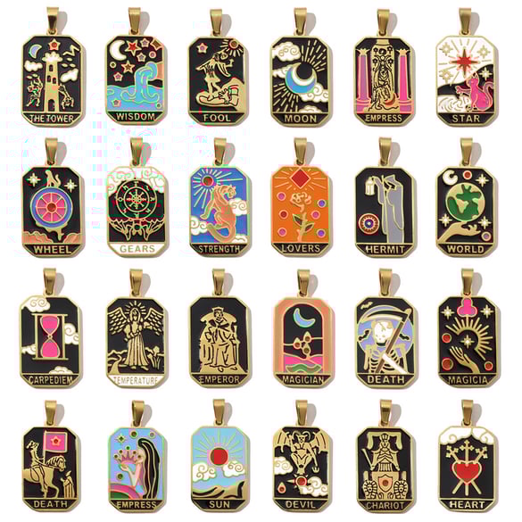 Schicke Tarot-Anhänger aus Edelstahl 2