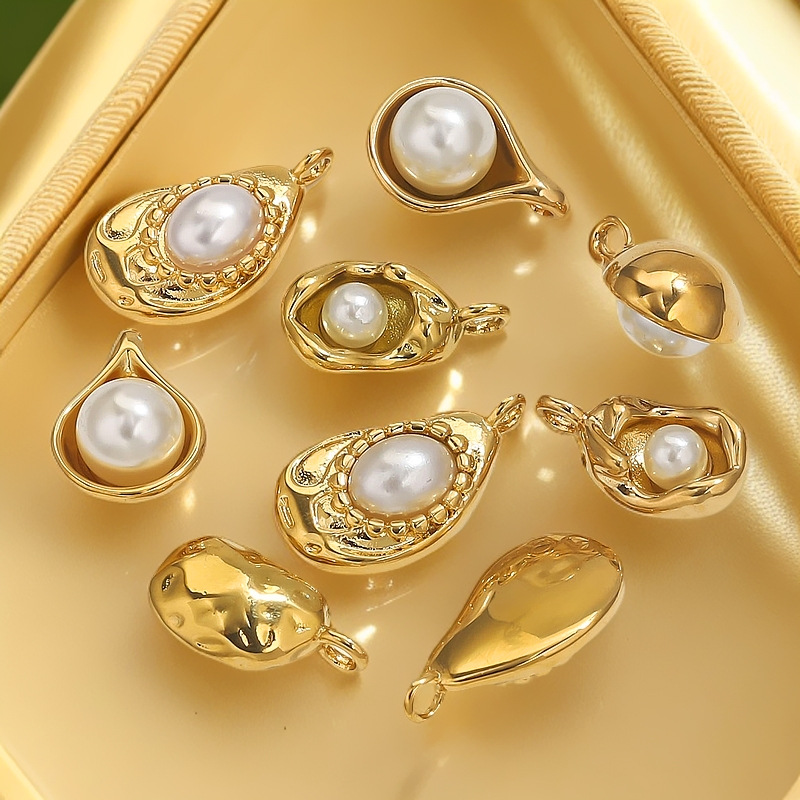 Pendentif pour femme en acier inoxydable doré, forme irrégulière, 1 pièce Image8