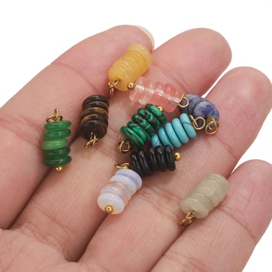 Natural Beads Stainless Steel Stone Women's Pendants h5 Picture5