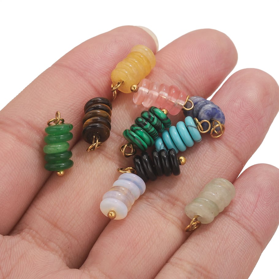 Natural Beads Stainless Steel Stone Women's Pendants Picture5