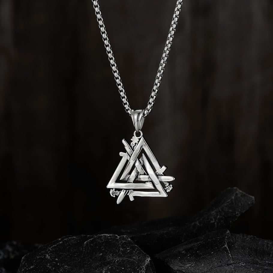 1 Piece Designable Triangle Stainless Steel Men's Pendant Necklaces Picture12