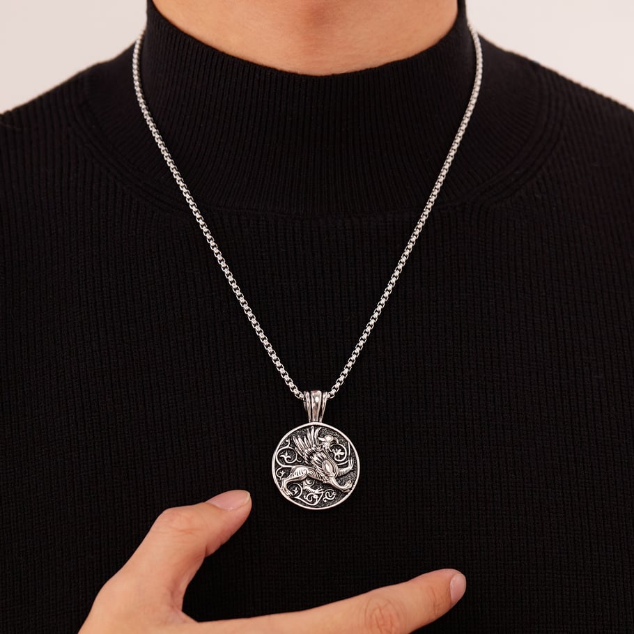 1 Piece Sophisticated Griffin Stainless Steel Men's Pendant Necklaces Picture5