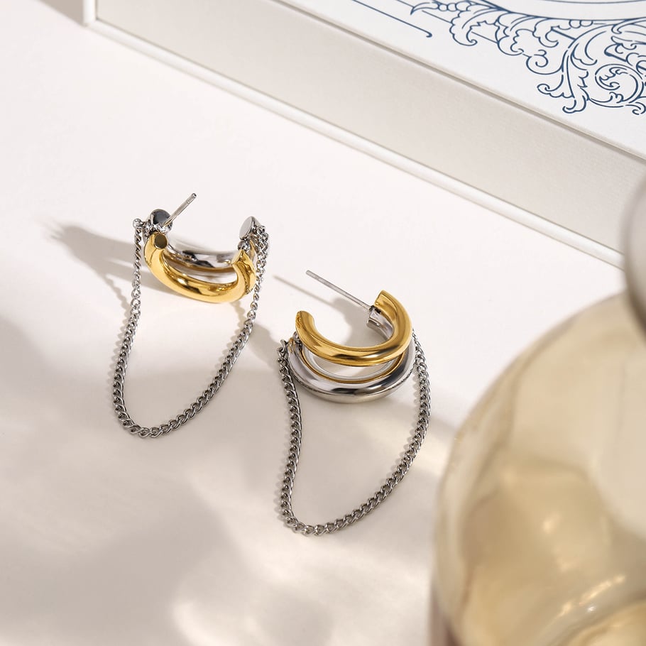Ins Style Tassel Stainless Steel Women's Drop Earrings Picture4