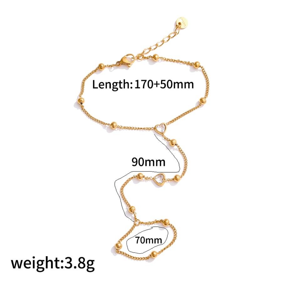 Ins Style Delicate Stainless Steel Gold Color Women's Chain Bracelets 