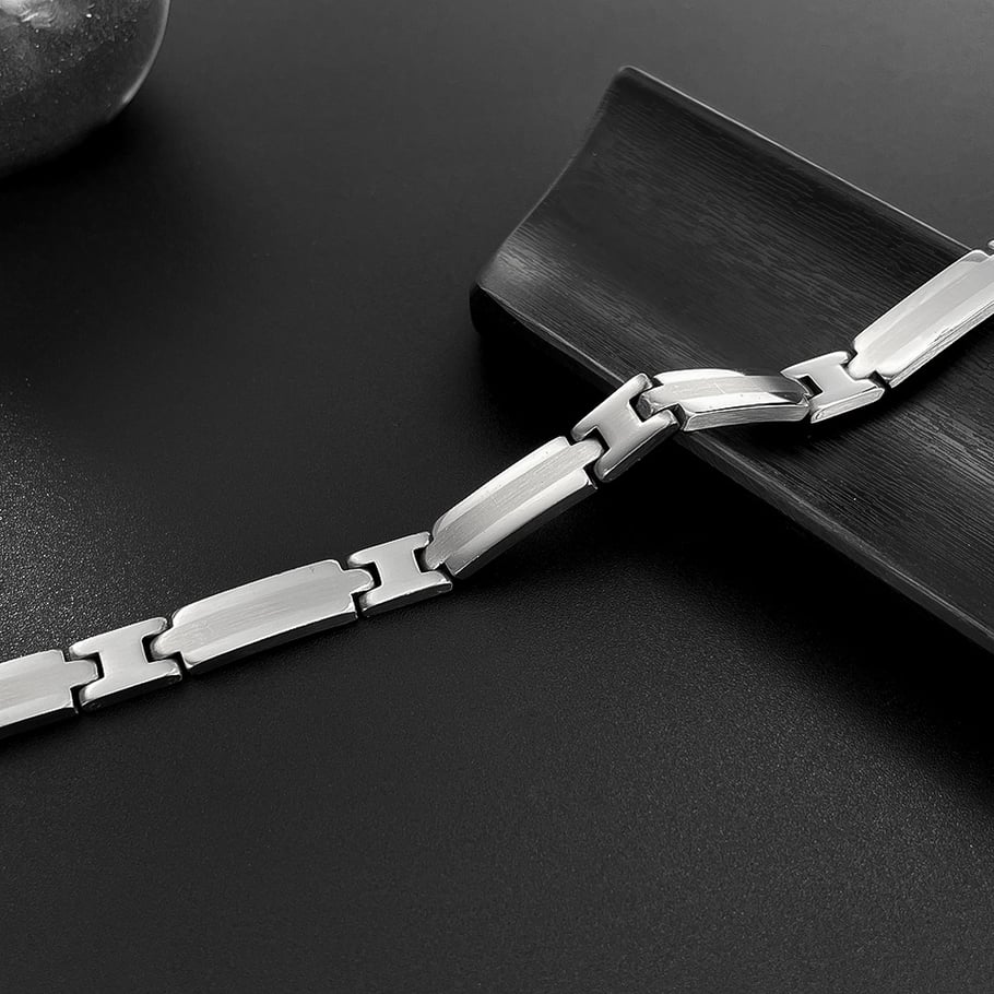 1 Piece Minimalist Series Chic Geometric Stainless Steel Men's Bracelets Picture6