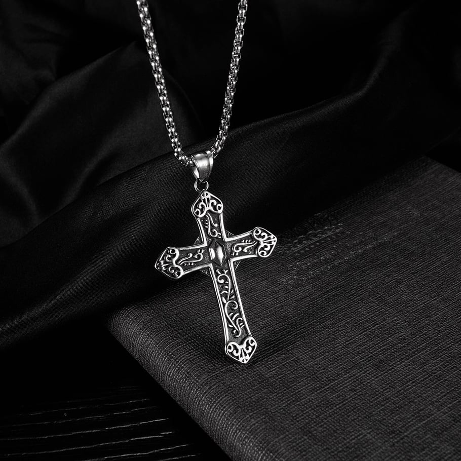 1 Piece Premium Cross Stainless Steel Men's Necklaces Picture4