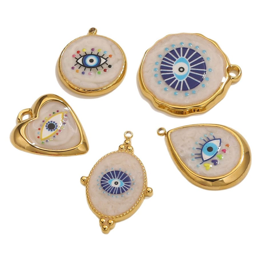 Retro Colorful Eye Stainless Steel Women's Pendants h5Picture6