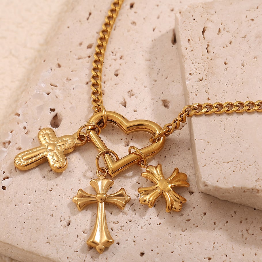 Vintage Cross Exquisite Stainless Steel Women's Pendant Picture3