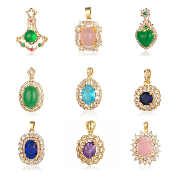 Chic Geometric Figure Copper Gold Color Pendants
