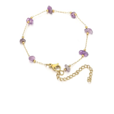 1 Piece Dazzling Beads Stainless Steel Gold Color Women's Chain Necklaces h5 Picture6