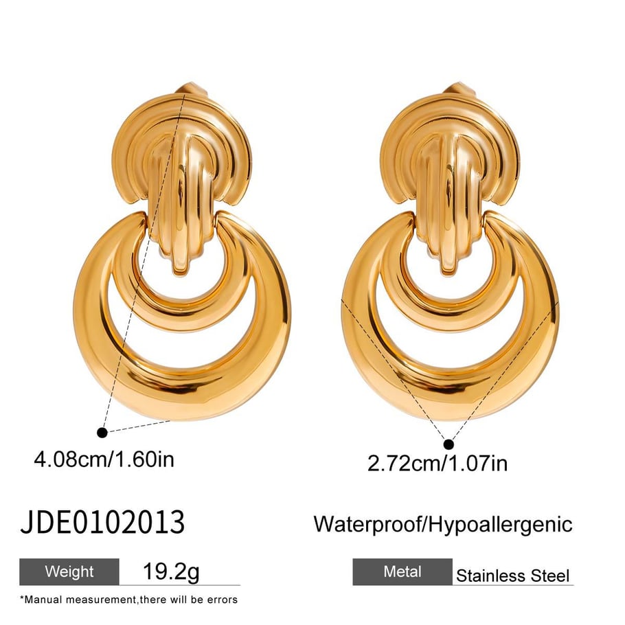 Ins Style Twist Stainless Steel Gold Color Stud Earrings Picture2