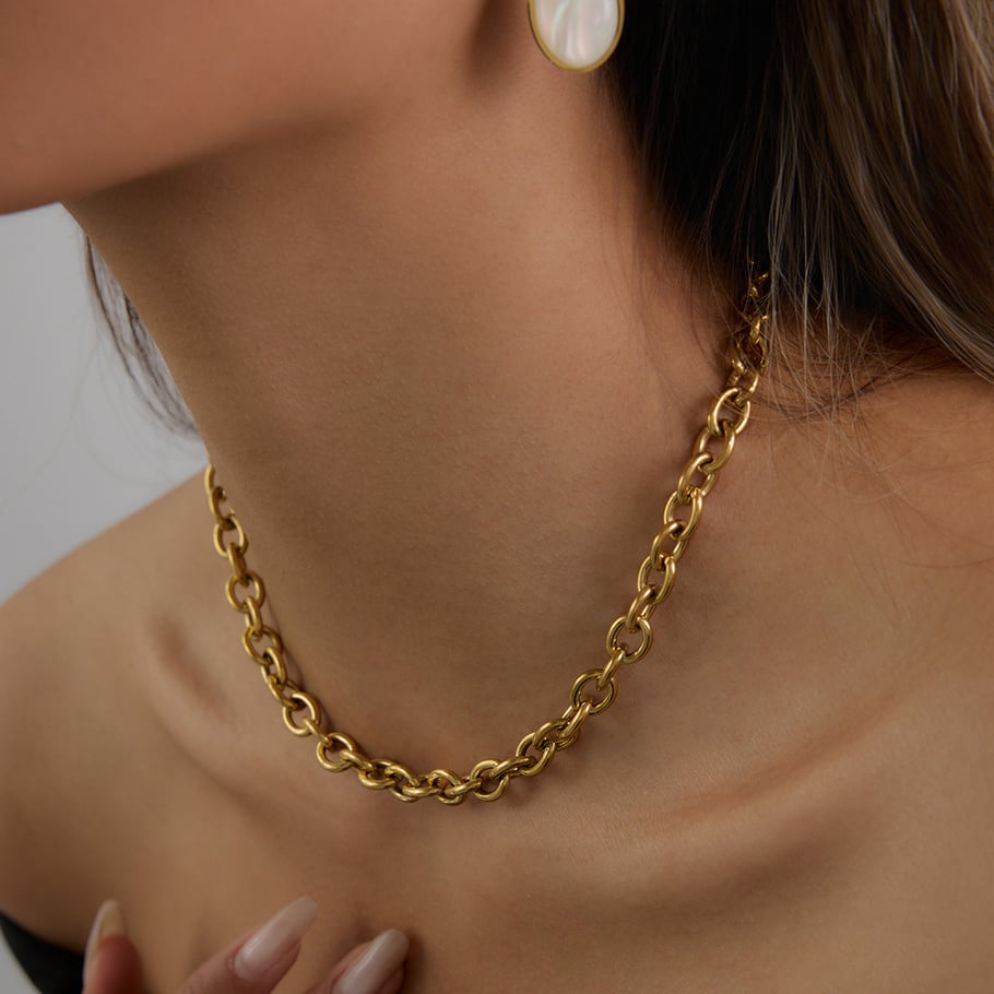 1 Piece Chain Stainless Steel Gold Color  Women's DIY Chain Necklaces Picture4