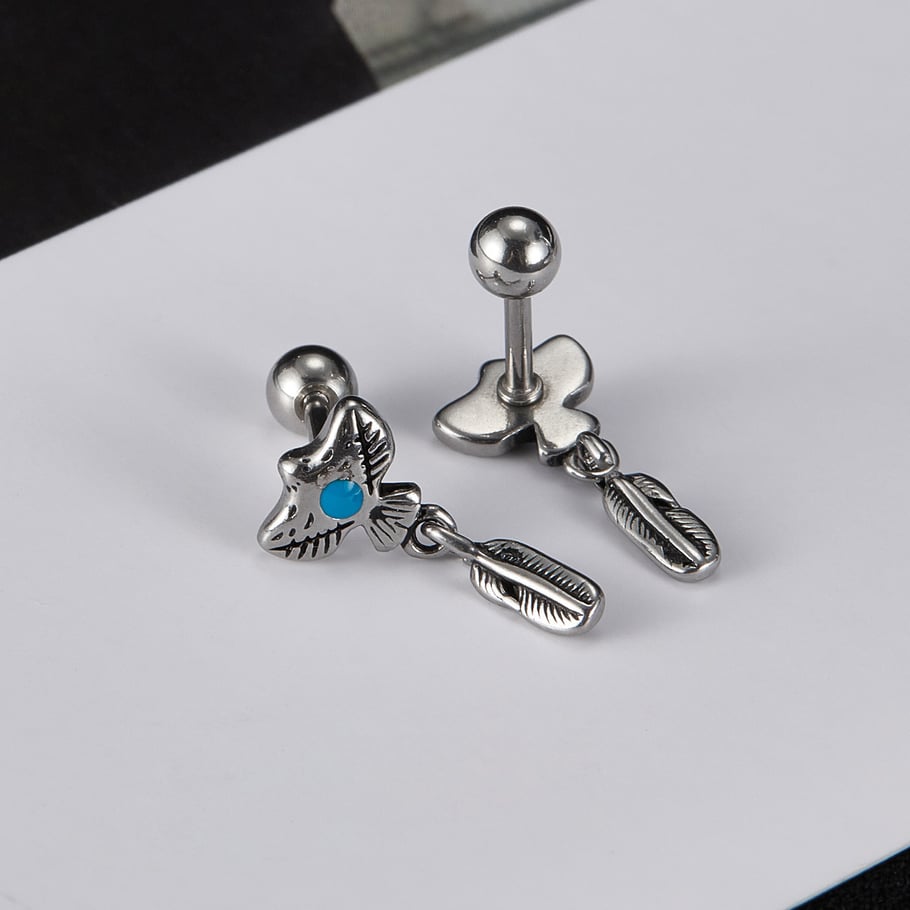 1 Paar Herren-Ohrstecker in Adlerform aus Edelstahl im Vintage-Stil h5Bild4