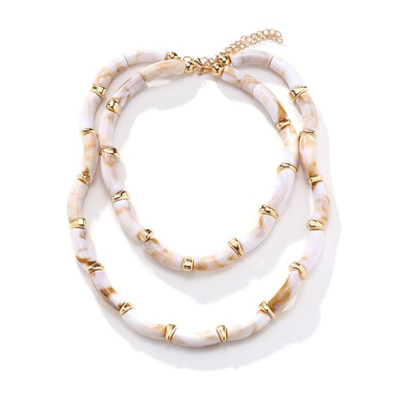 1 pezzo di collana di perline in resina da donna con serie semplice di perline semplici