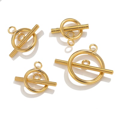 1 Piece DIY O&T Shape Clasp Stainless Steel Gold Color Women's Pendants h5 Picture6