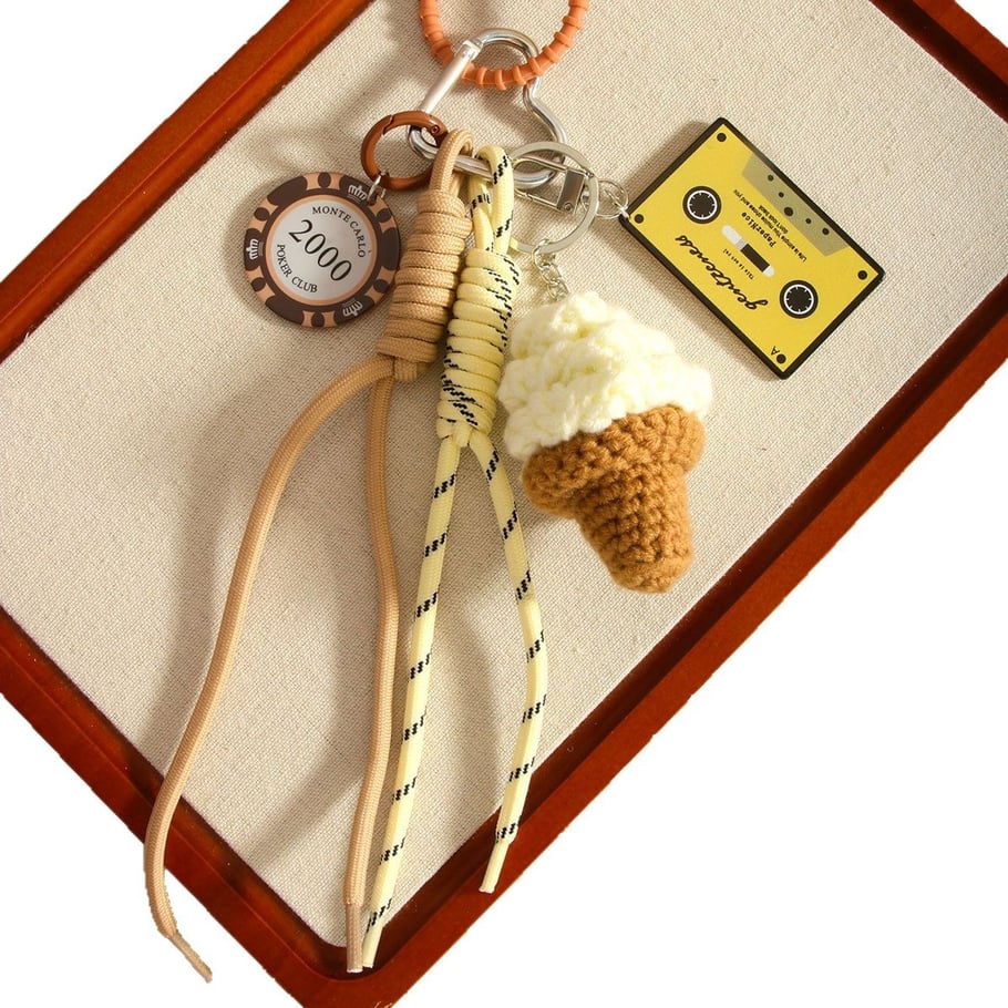 Creative Crochet Cute Ice Cream Women's Bag Charms Picture6