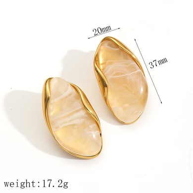 Vintage Unregelmäßige Geometrische Edelstahl Gold Farbe frauen Stud Ohrringe h5 Bild8