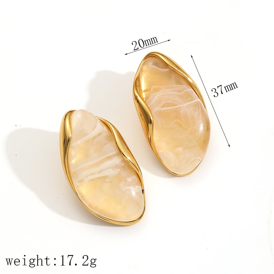 Vintage Unregelmäßige Geometrische Edelstahl Gold Farbe frauen Stud Ohrringe Bild8