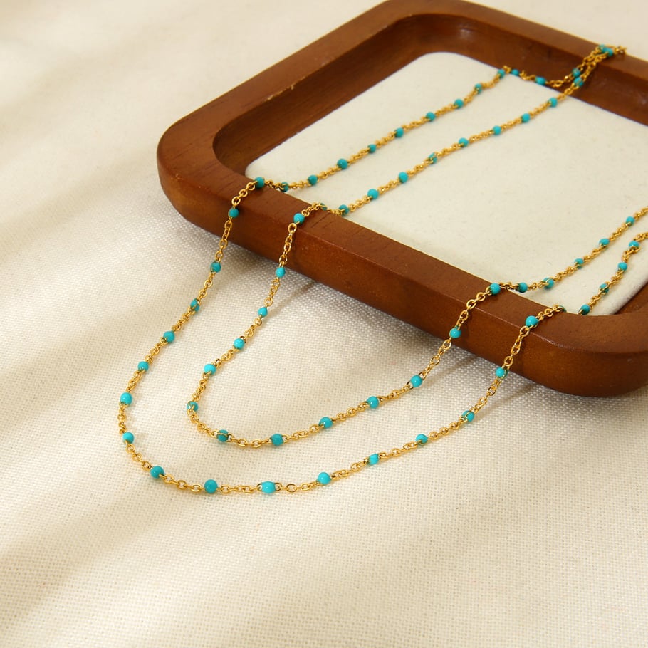 Light Luxury and Sweet Multi - colored DIY Stainless Steel Bead Chains Picture4
