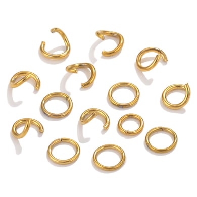 1 Piece DIY Solid Broken Ring Stainless Steel Gold Color Women's Pendants h5 Picture3