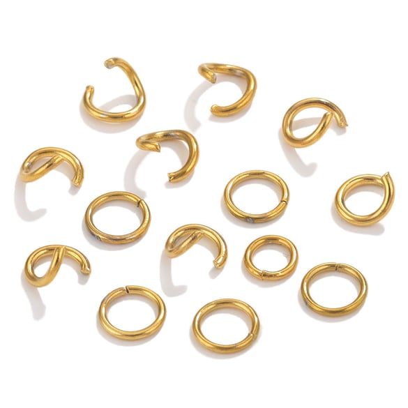 1 pezzo fai da te anello rotto solido in acciaio inossidabile color oro pendenti da donna 2