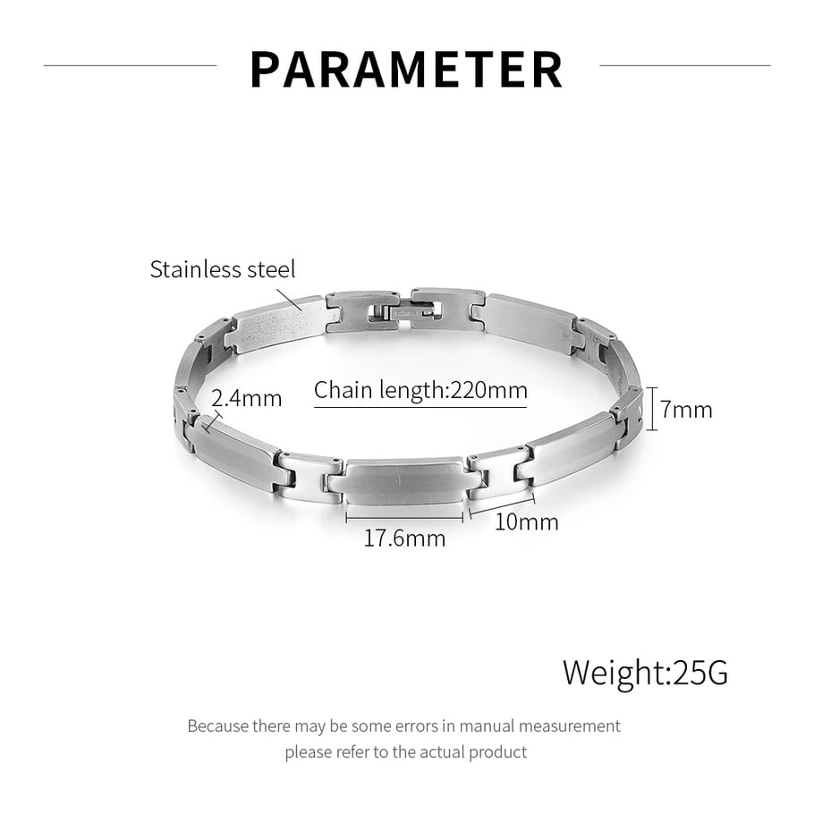 1 Piece Minimalist Series Chic Geometric Stainless Steel Men's Bracelets Picture9