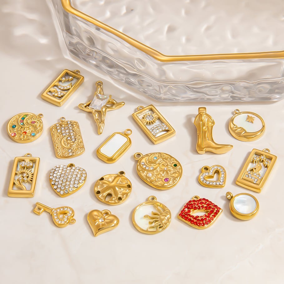 Retro Stainless Steel Gold Color DIY Pendants Picture4