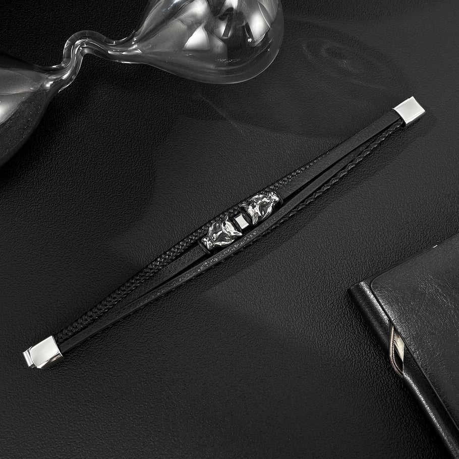 1 Piece Leopard Leather Rock Men's Bracelets Picture2
