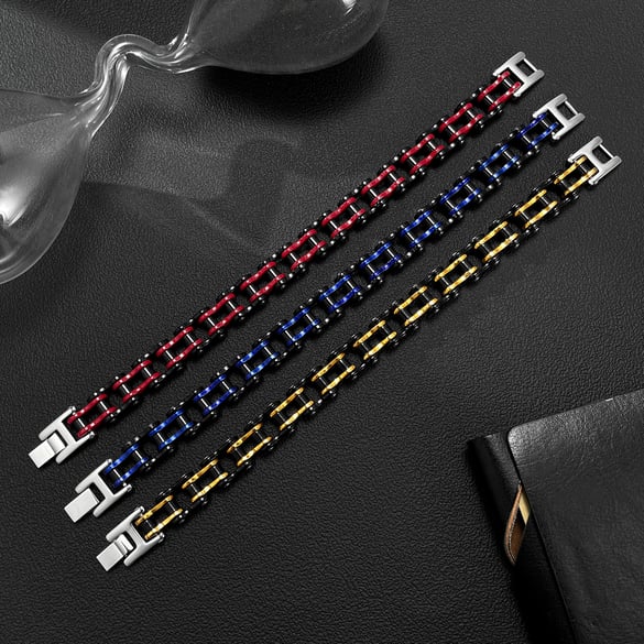 1 Stück bunte Kette Edelstahl Herrenarmbänder 2
