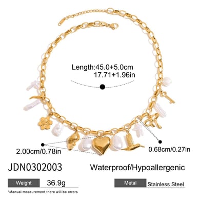 Ins Style Heart Stainless Steel Gold Color Pendant Necklaces h5 Picture2